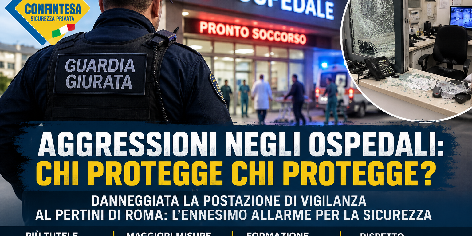 Guardia giurata davanti al pronto soccorso - Confintesa Sicurezza Privata