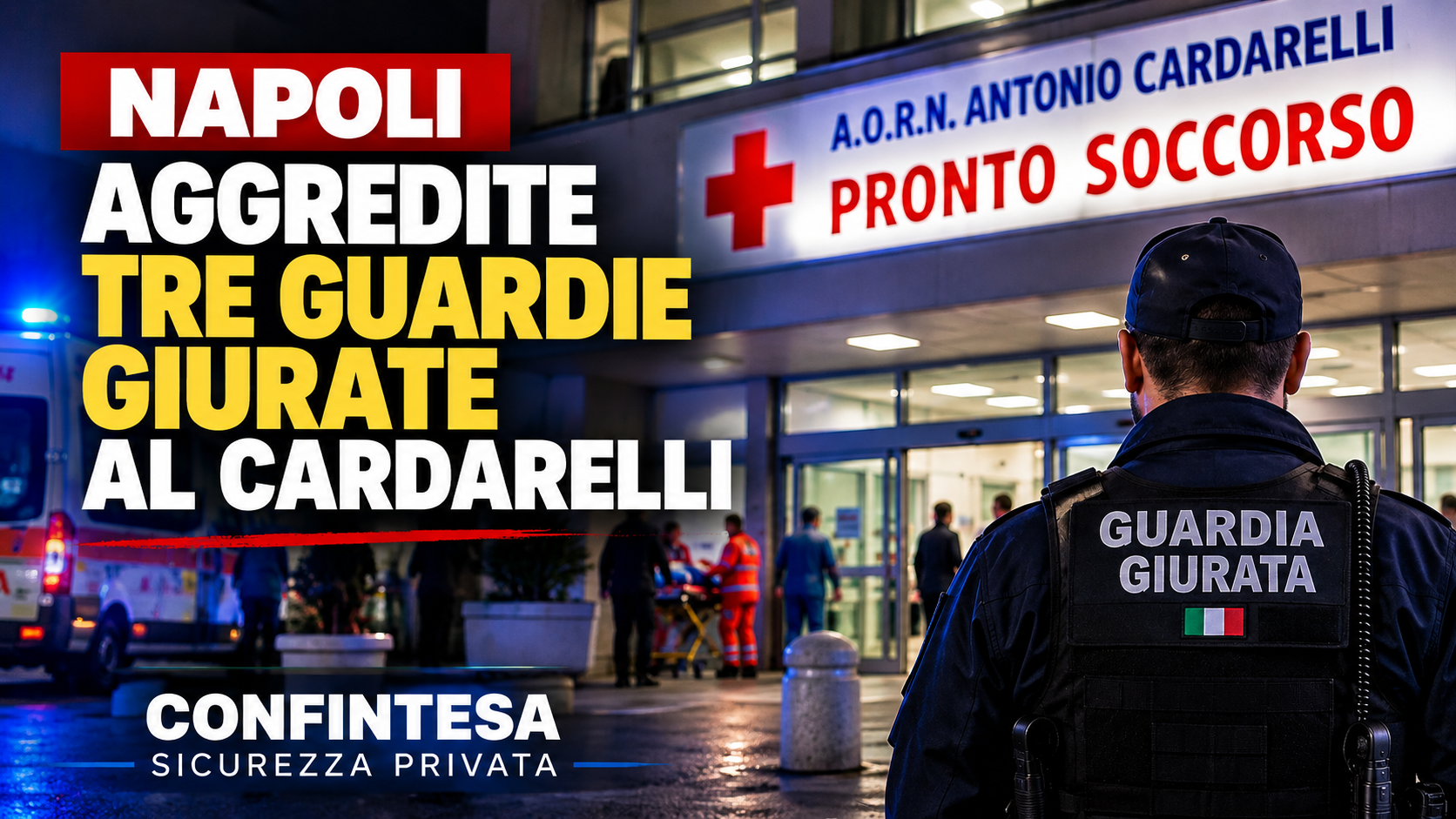 Napoli, tre guardie giurate aggredite al pronto soccorso del Cardarelli