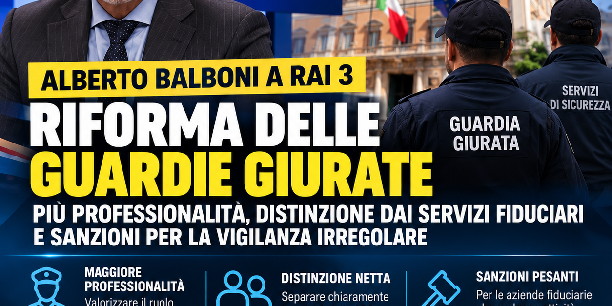 Riforma guardie giurate Balboni Rai 3 – Confintesa Riforma delle guardie giurate: professionalità, servizi fiduciari e sanzioni